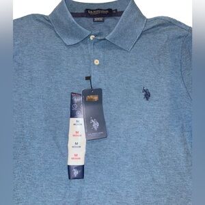 U.S. Polo Assn. Heather Blue Polo Shirt Size Medium